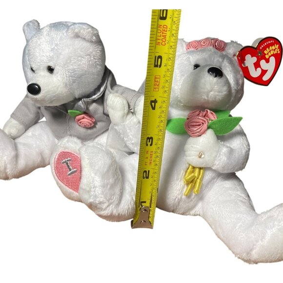 Ty Beanie Babies We Do Bride & Groom Wedding Set Plush Bears Collectible Toy - Picture 10 of 11